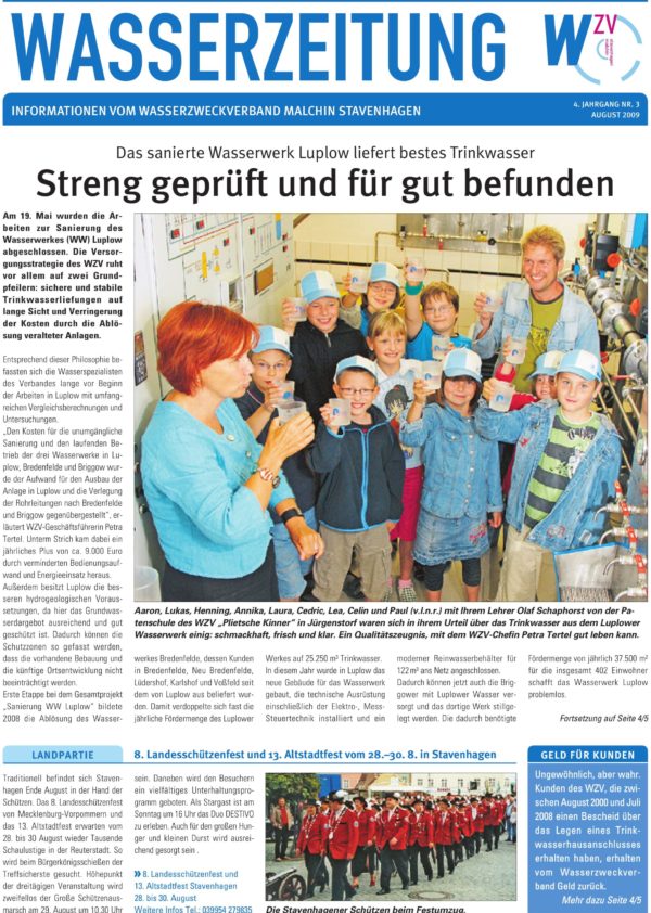 Wasserzeitung 03/2009 » WasserZweckVerband­ Malchin Stavenhagen