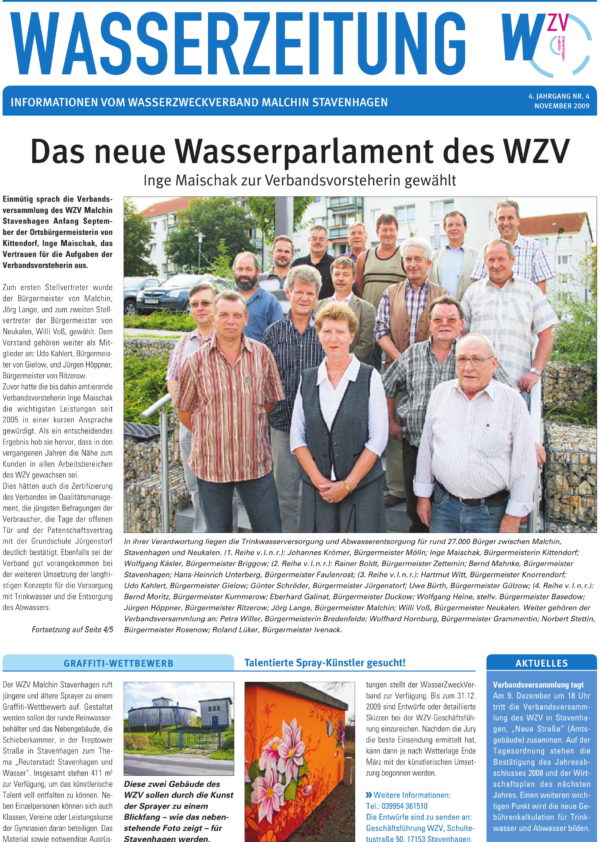 Wasserzeitung 04/2009 » WasserZweckVerband­ Malchin Stavenhagen