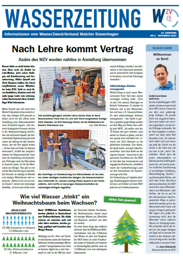 Wasserzeitung 11/2022 » WasserZweckVerband­ Malchin Stavenhagen