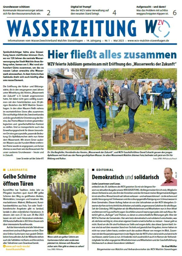 Wasserzeitung 05/2023 » WasserZweckVerband­ Malchin Stavenhagen