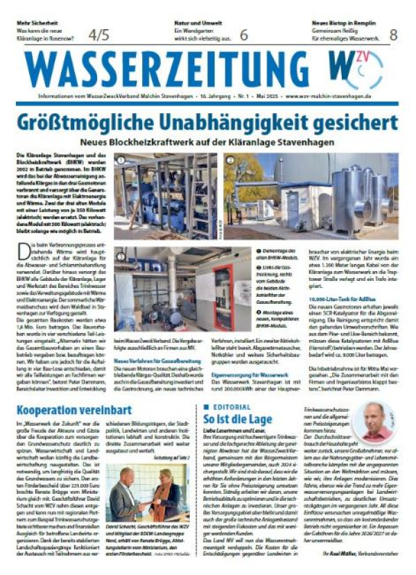 Wasserzeitung 05/2025 » WasserZweckVerband­ Malchin Stavenhagen