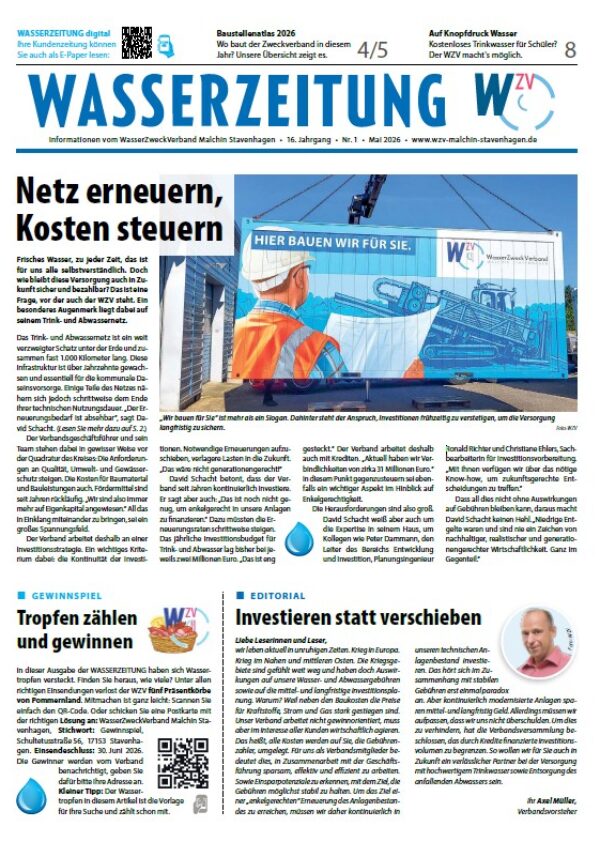 Wasserzeitung 05/2026 » WasserZweckVerband­ Malchin Stavenhagen